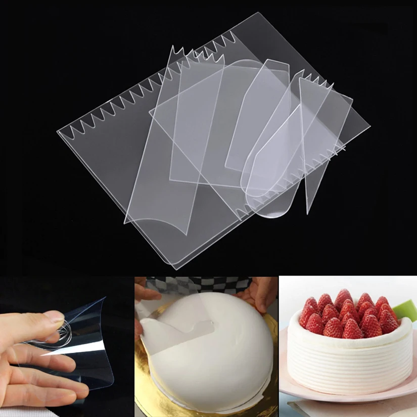 

Wholesale 10 Sets(9 Pcs/set) Cake Scraper Fondant Cream Spatula Edge Smoother Cake Cutter Pastry Mold Baking Decorating Tools