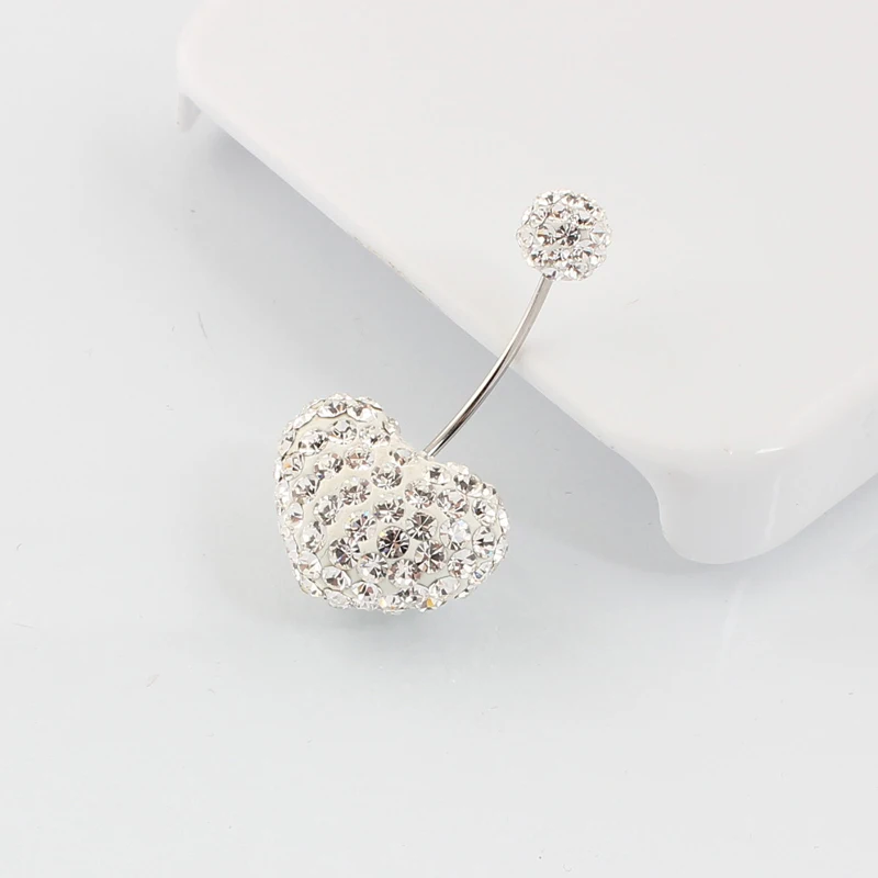 Belly button rings fashion jewelry clear heart girl body piercing navel bar Wholesale 20G Surgical Steel | Украшения и аксессуары