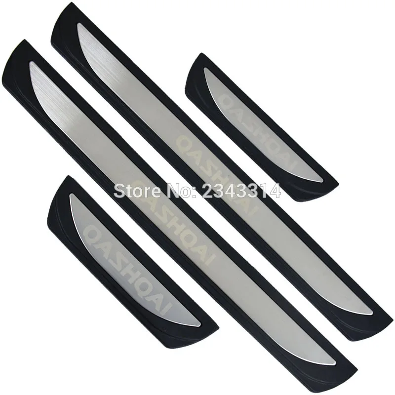 Steel with Plastic Для Nissan Qashqai J11 Нержавеющая Накладка на порог, защитная накладка, защита для педали, аксессуары для стайлинга автомобилей - Цвет: Steel with Plastic
