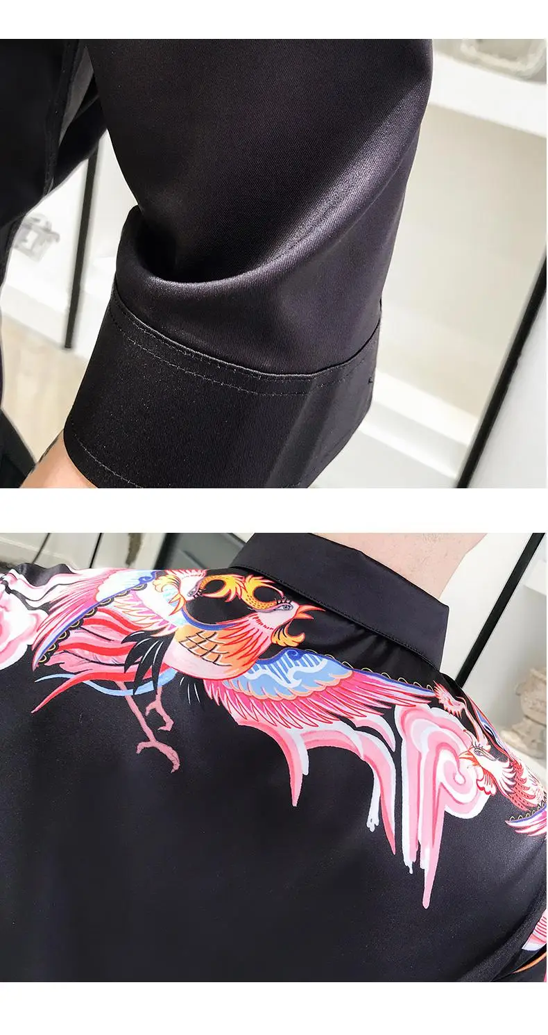 Half sleeve Camisa masculina Casual Social Shirt for Men Hip hop Unique design Blouse Hawaiian Mens Shirts Slim fit Summer | Мужская