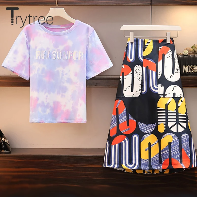 Летний женский комплект из двух предметов Trytree 2020 модный Камуфляжный топ +