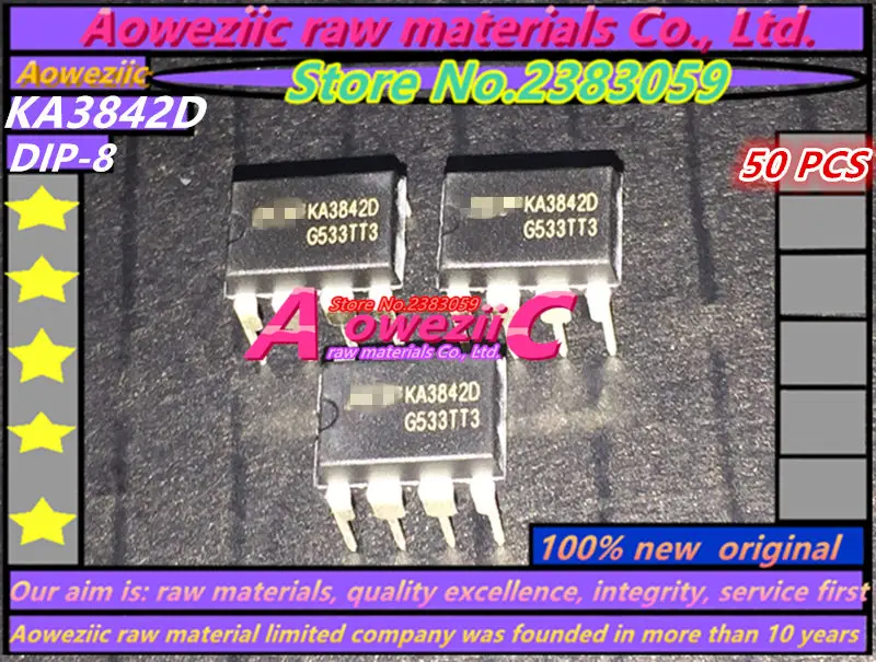 Aoweziic 100% Новый оригинальный KA3842D KA3842 DIP 8 импульсный источник питания|supply power| |