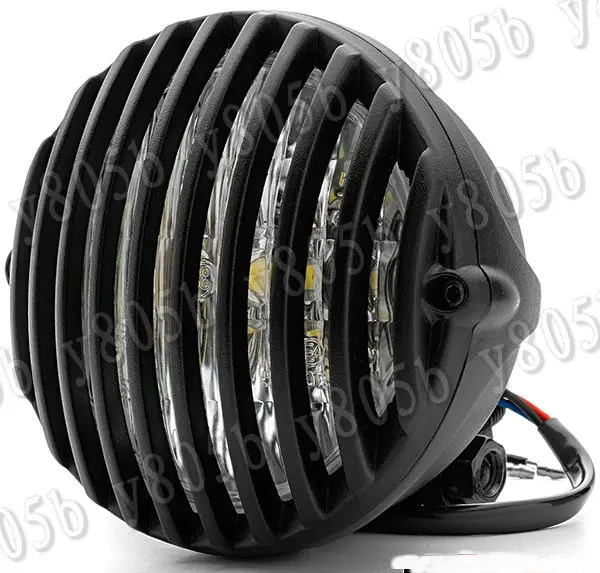 Черная светодиодная винтажная 5 &quotфара + указатель поворота для Yamaha VStar 400 650 1100 1300