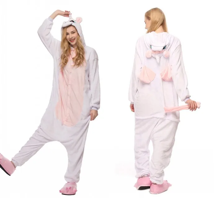 mc0490 pink unicorn Для взрослых Аниме Хэллоуин косплей Единорог Костюм кигуруми мягкий забавный комбинезон женские костюмы мультфильм животных пижамы Ститч зима - Цвет: mc0490 pink unicorn