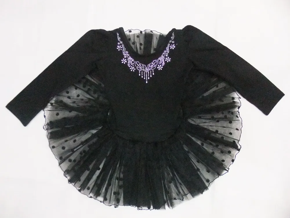 Черная балетная юбка с открытыми пуговицами для девушек зимняя коротким рукавом