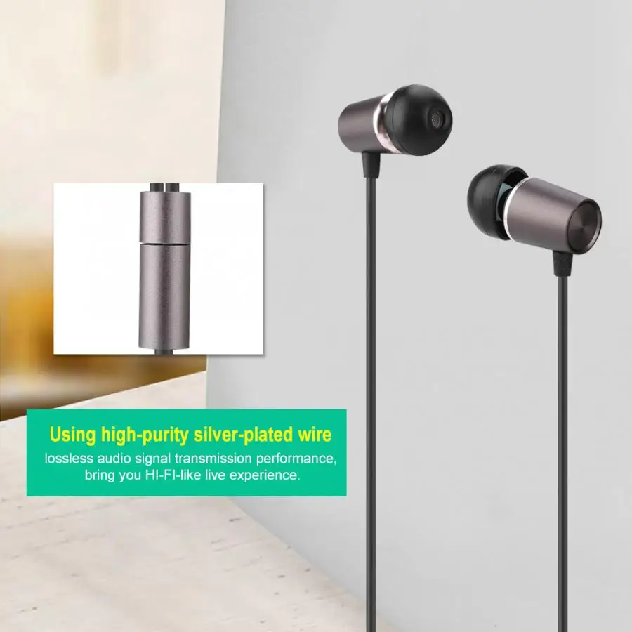 3.5mm Stereo Earphone Noise Cancelling Hi-Fi In-Ear Earbuds Music Earphones Mobile Phone Headset | Электроника