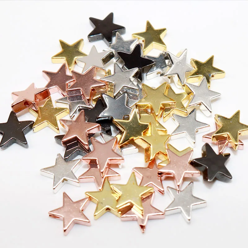 Оптовая цена 20 шт. 10 мм бусины из черного гематита и желтого камня Звездные форма