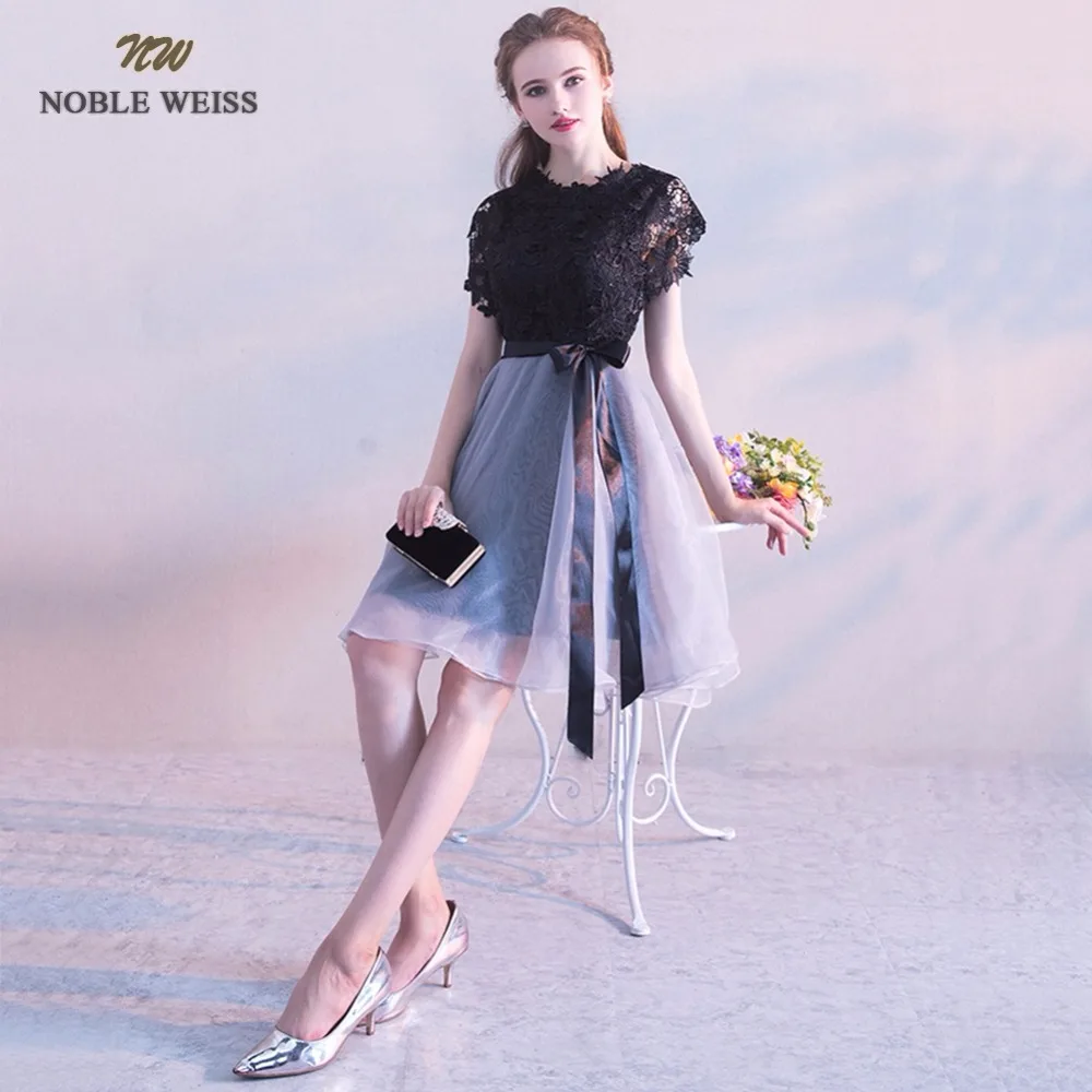 Благородный WEISS Короткие Выпускной Вечеринка платья а силуэта Vestido de Festa