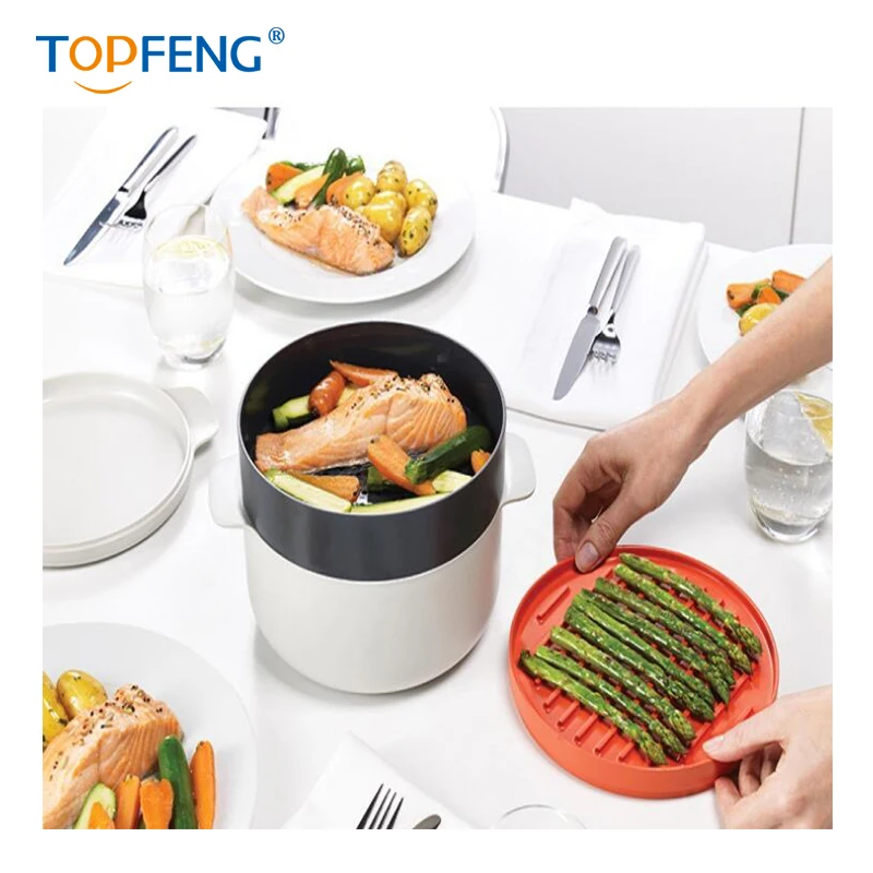 Topfengмикроволновая печь штабелируемые корзины пароварка для здоровой пищи с