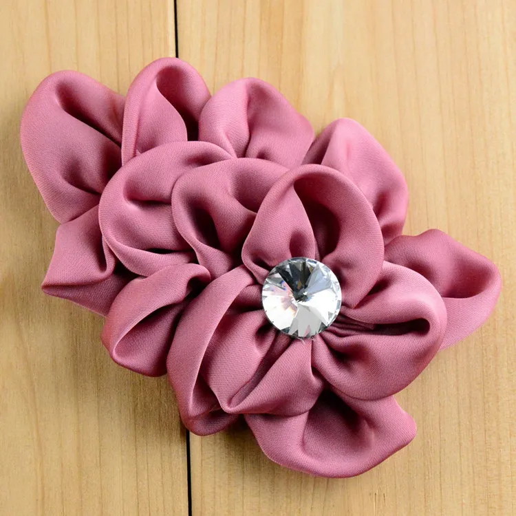 

(30pcs/lot) 12 Colors Handmade Soft Lchthyosis Shape Fabric Headband Flower Artificial Wedding Decorative Flowers+Bling Buttons