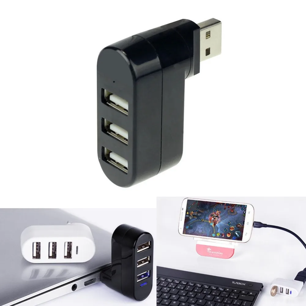 Buyincoin высокое качество для ноутбука телефона вращающийся USB разветвитель мини