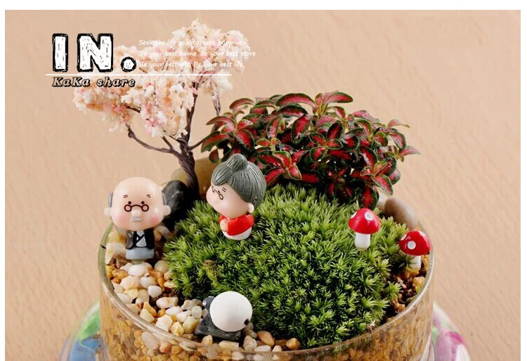 2 шт. старая бабушка микро сад бонсай украшения поделки милые старики фигурки