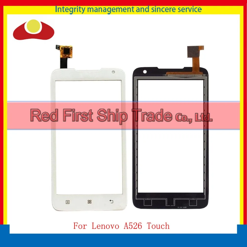 10Pcs/lot High Quality 4.5&quot For Lenovo A526 Touch Screen Digitizer Sensor Front Glass Lens Black White + Tracking Code | Мобильные