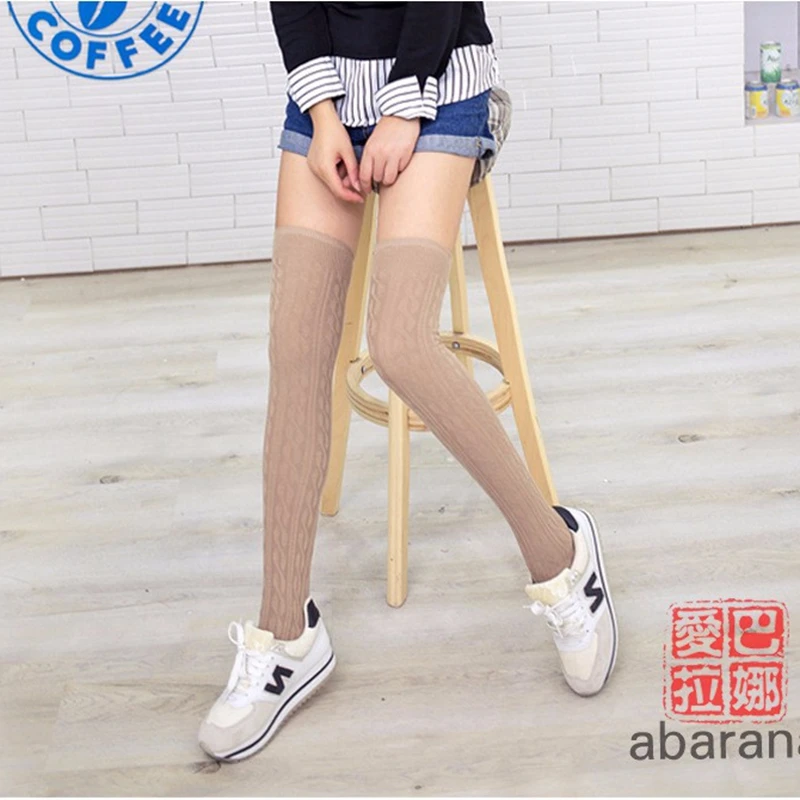 9 цветов хлопковые Вязаные гольфы для девочек женские сексуальные чулки до бедра