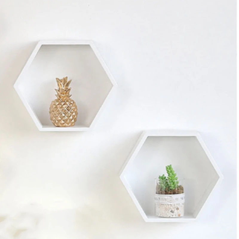 Креативная деревянная шестиугольная стойка для хранения в скандинавском стиле