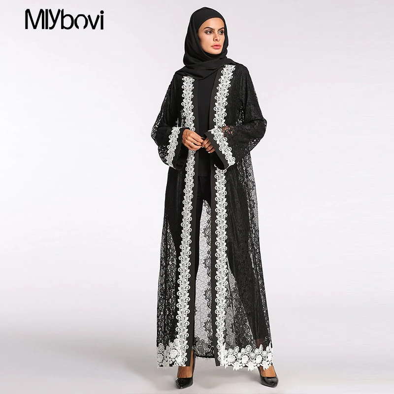 Черный взрослых мусульманских Абаи Арабская Турецкая Сингапур кардиган