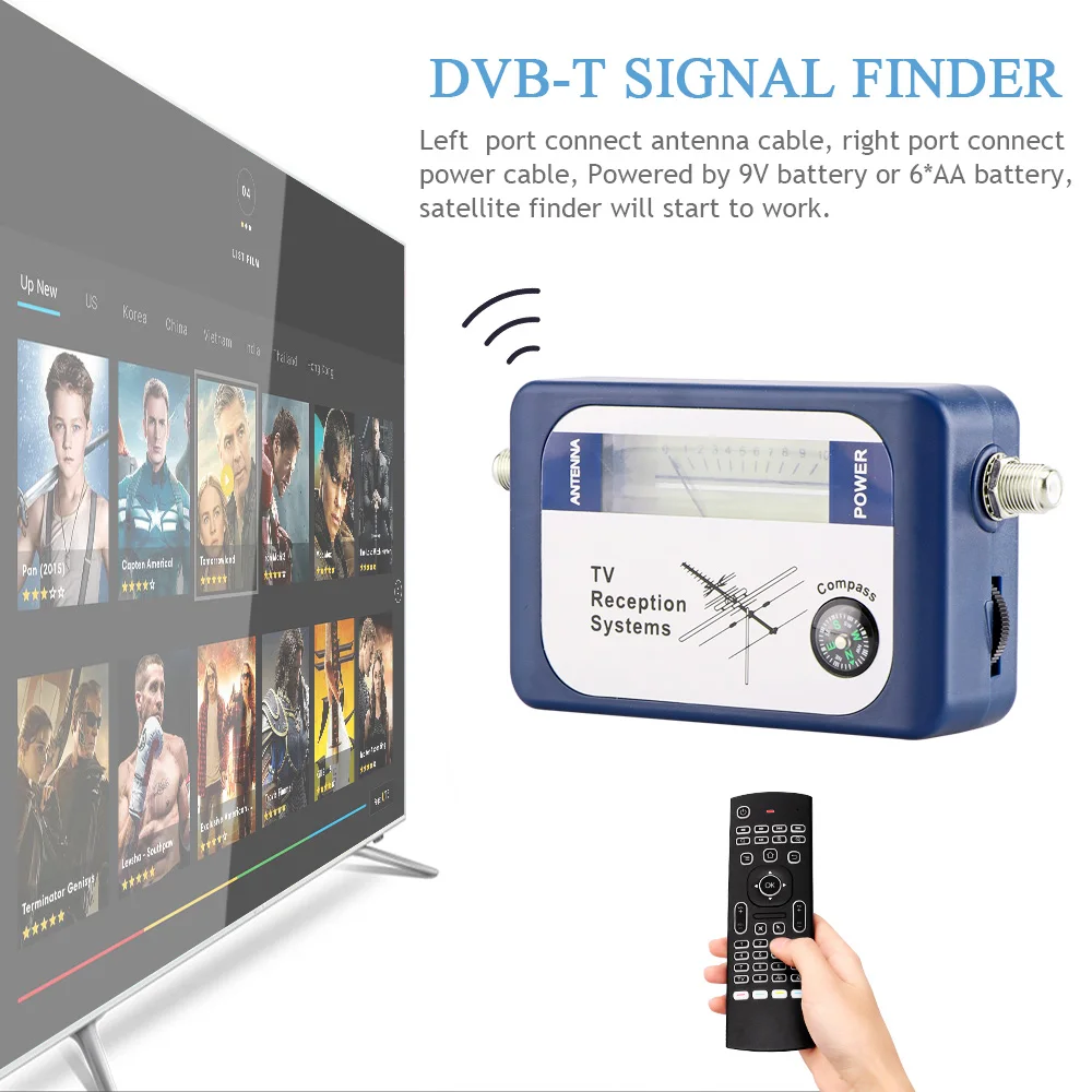 Powstro DVB T локатор цифровой спутниковый датчик Сигнала Антенна ТВ приемник с