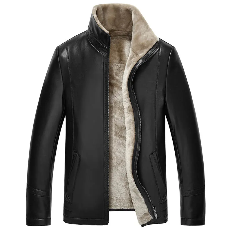 Новое поступление из натуральной кожи коричневого цвета Мужская куртка толстая