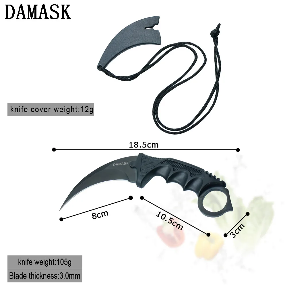 DAMASK Новое поступление CSGO Karambit практичные уличные ножи счетчик ударные для