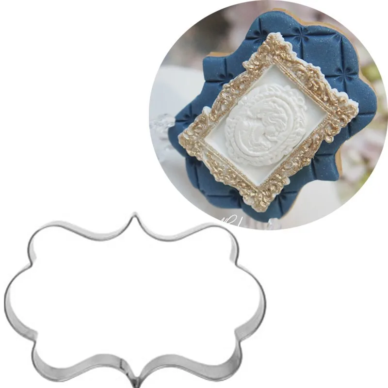 Cake Cookie Cutter Baking Mold Stainless Steel Biscuit Fondant Modeling Shape Decorational Tool Vintage Frame Dialog-B A011-2 | Дом и сад