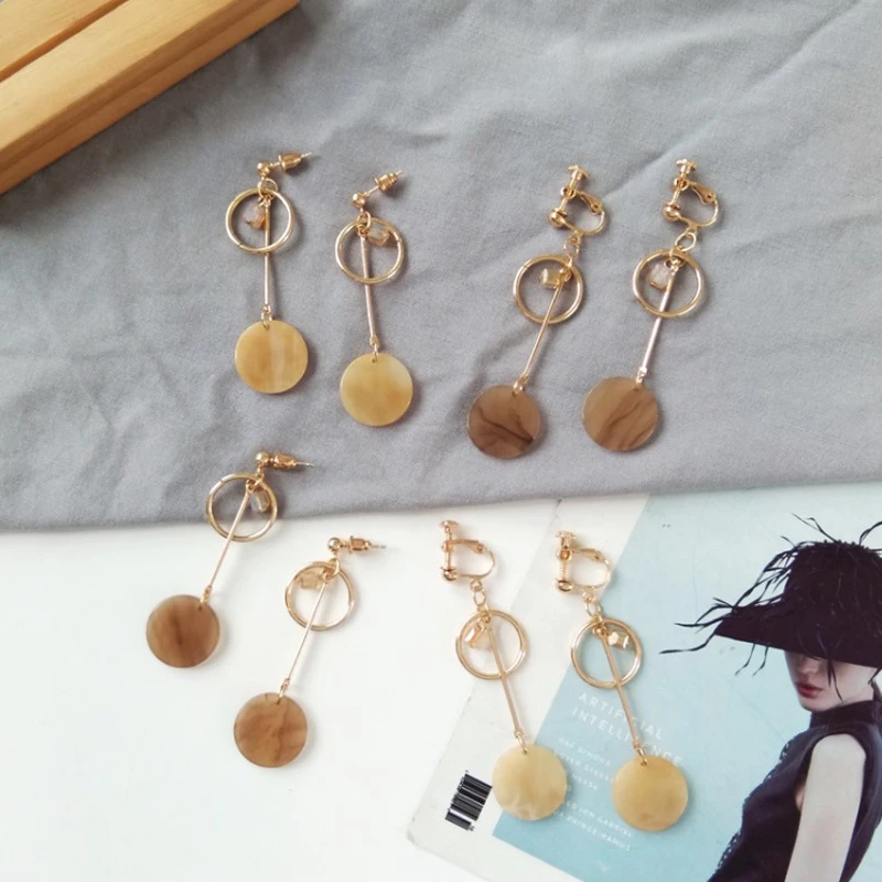 XEDZ творческий японский и корейский Простые геометрические круглые серьги дикие