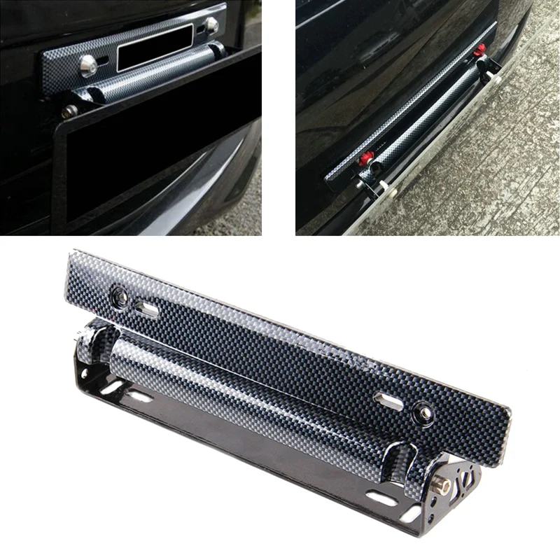 JEAZEA Universal Carbon Fiber Adjustable Number License Plate Frame Holder Bracket Hold Mount Relocator for VW Audi Ford | Автомобили и