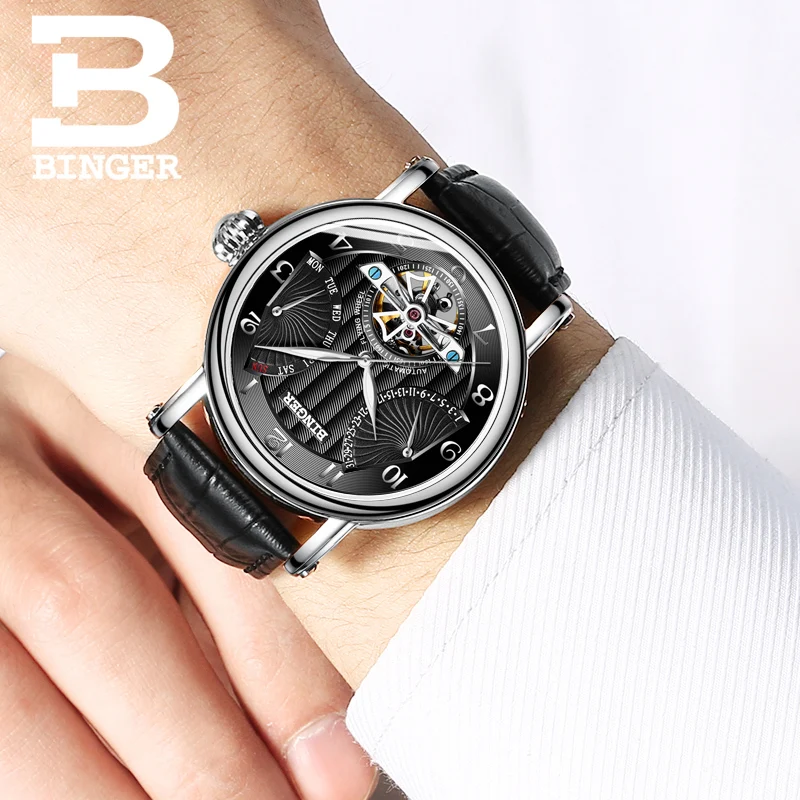 Мужские часы с большим циферблатом Montre homme деловые автоматические турбийоном