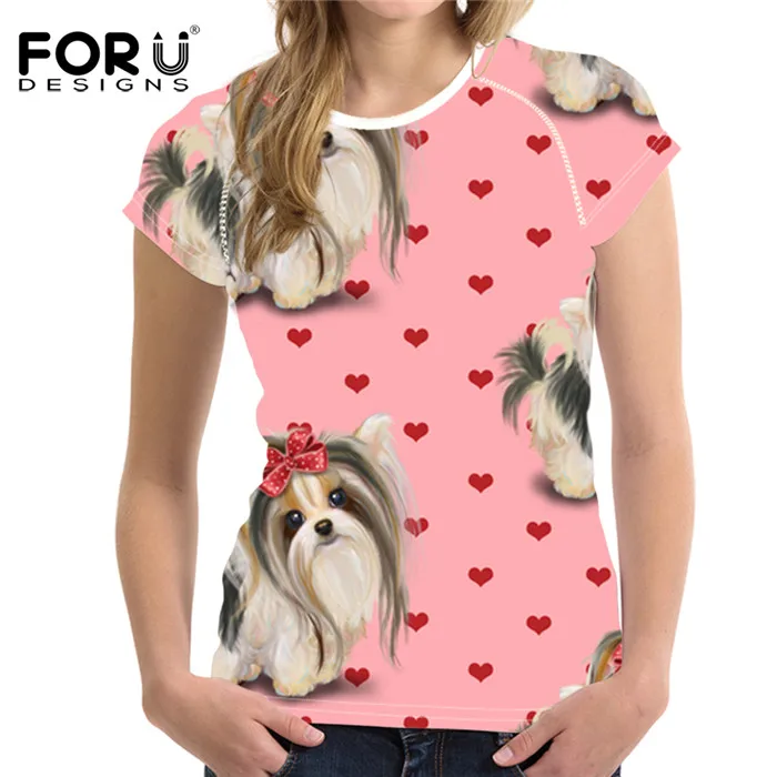 FORUDESIGNS, топы, футболки, женские, 3D, Kawaii, с принтами, топ, рубашка, рукав, футболка, женские футболки, женские футболки,, новинка - Цвет: ZJZ219BV