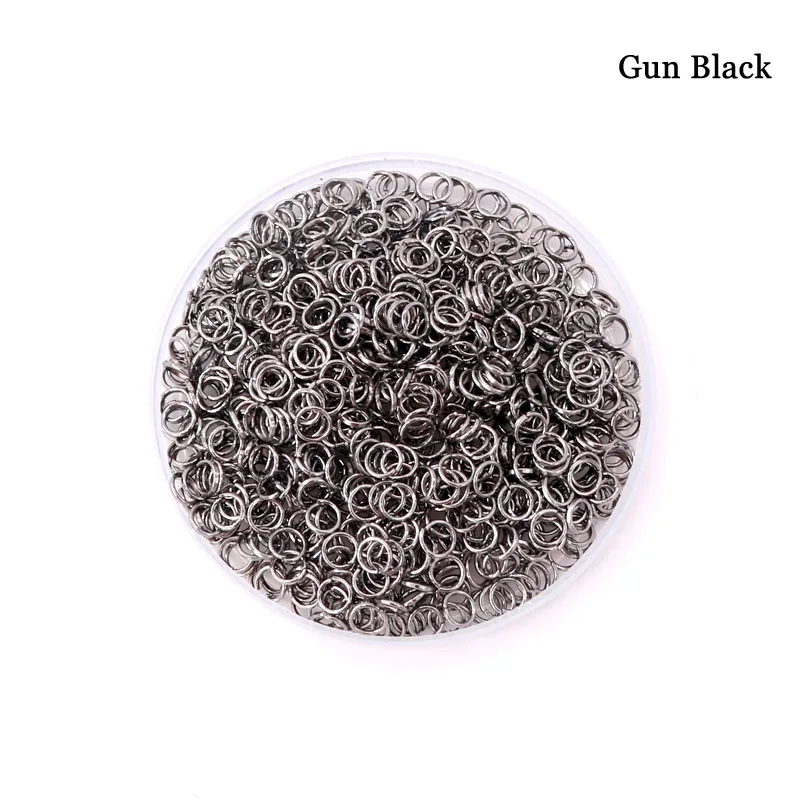 gun black 100 грамм, 4 мм, 5 мм, 6 мм, 7 мм, 8 мм, розовое золото, круглые железные кольца с одной петлей, аксессуары для изготовления ювелирных изделий, разъем - Цвет: gun black