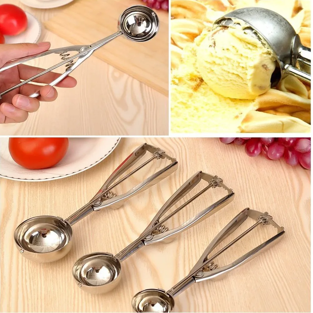Из нержавеющей стали Мороженое scoop 1 шт. копать мяч Овальный арбуз ложка для kitchen