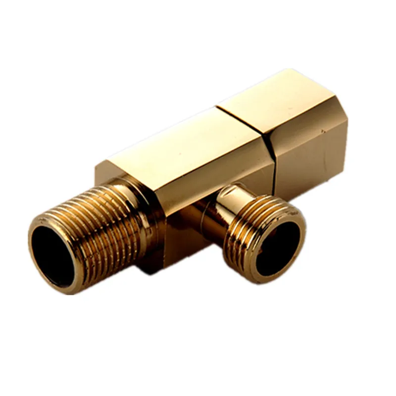 Сплошной латунный золотой угловой клапан 1/2 &quotМужской x 1/2&quot Мужской ванная