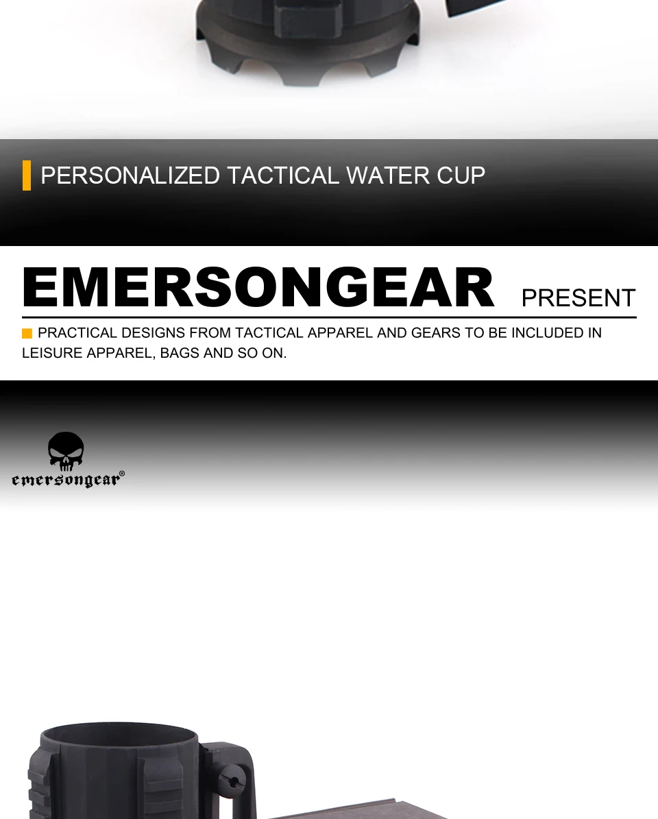 Emersongear тактическая чашка черная алюминиевая уличная кружка 610 мл портативная охотничья битва Военная бутылка Съемная походная дорожная кружка