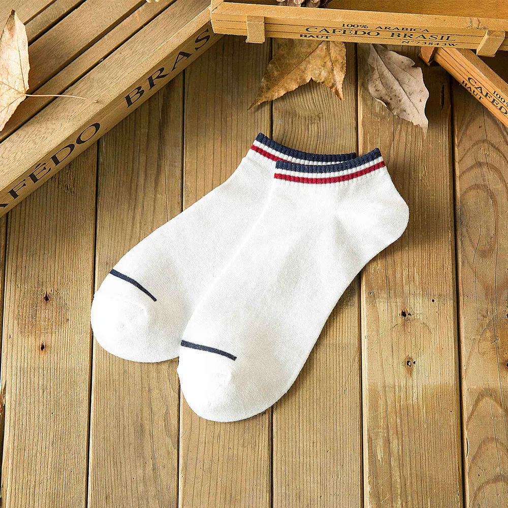 5 Pairs/Lot Men Socks Cotton Casual Sports Patchwork Striped Breathable Boat Short Autumn New Ankle Male Meias | Мужская одежда