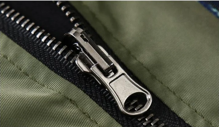 

Thin Pilot delicate stand-neck clothes Men Wind Breaker Jacket Bomber Both Side Jacket Men Pilot with Patches Green Wear