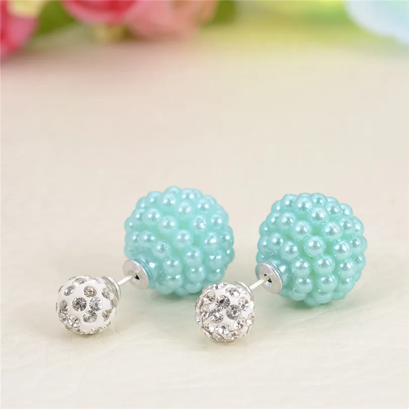 5 пар/лот оптовая продажа Мода Двусторонняя Имитация жемчужной сережкой Для