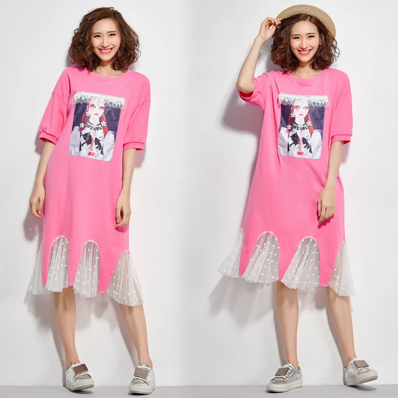 Женское длинное платье с рюшами Сетчатое большого размера оборками лето 2019 |