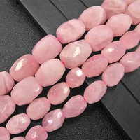 natural madagascar rose quartzs beads 15 faceted freefrom diy loose beads for jewelry making necklace bracelet for women gift