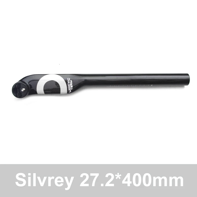 Silvery 27.2X400mm Ullicyc горный велосипед или шоссейный велосипед Полный карбоновый держатель стойка сиденья велосипеда Запчасти 27,2/30,8/31,6*350/400 мм 5 градусов - Цвет: Silvery 27.2X400mm
