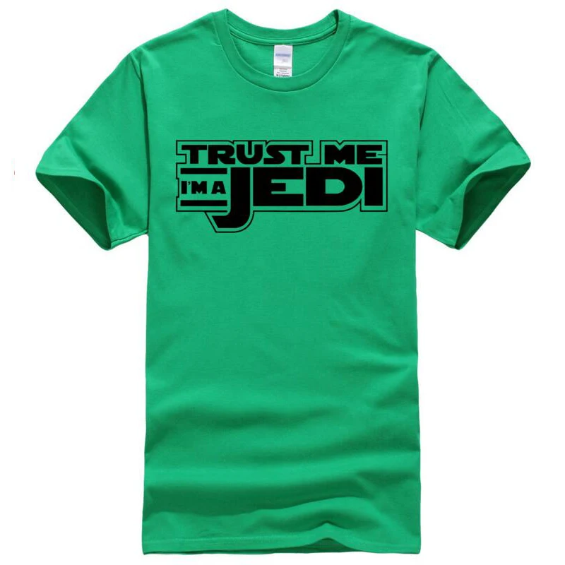 TRUST ME I AM JEDI print 2017 Летняя мужская футболка модная повседневная с короткими