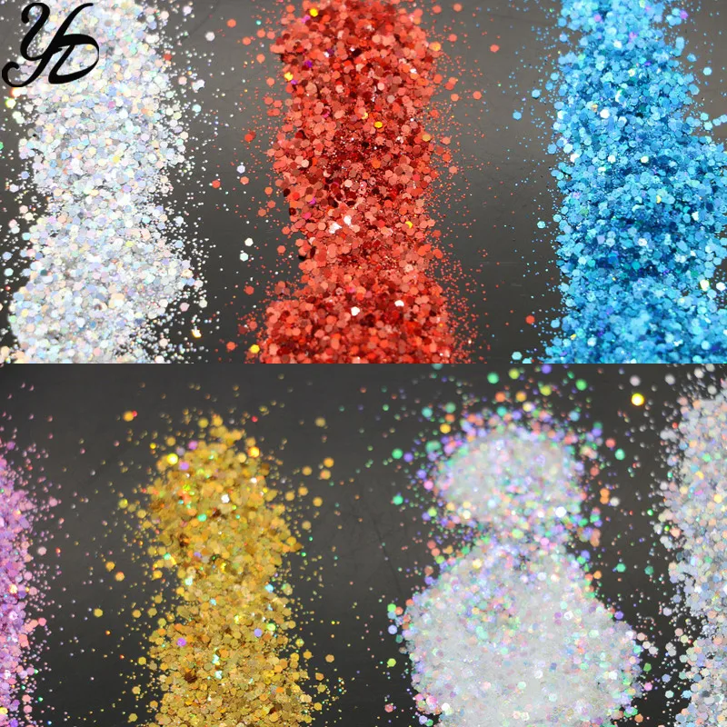 Yiday Новинка 1 шт. лазер смешанный Блестящий Порошок для ногтей блестки красочные 3D