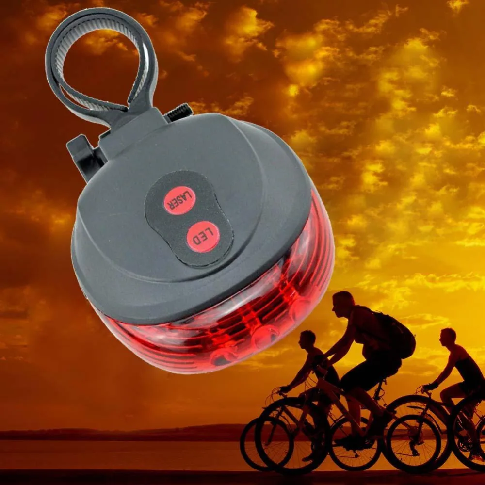 Велосипедные фары водонепроницаемые 5 светодиодов 2 лазера задний фонарь для