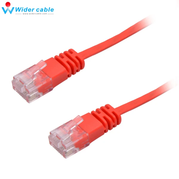 Фото Красный плоский кабель RJ45 5 футов 6 4 пары медный UTP Ethernet Lan для интернет толщина 1