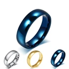 Акция классические обручальные кольца для мужчинженщин золотосинийсеребряный цвет покрытый металл из нержавеющей стали 6 мм Размер 4-15