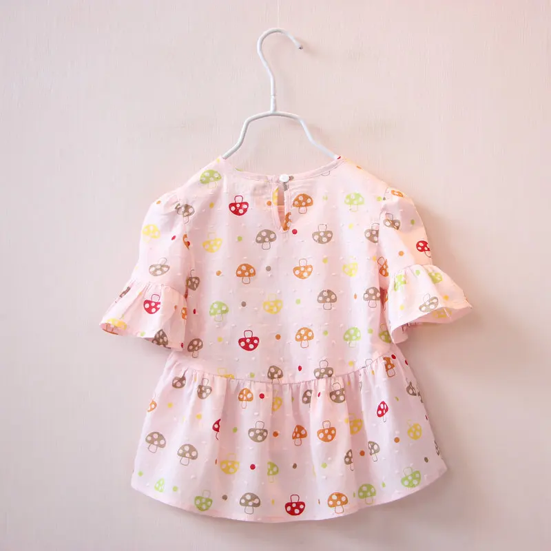 Лето Принцесса Девушка Майка 2017 Моды Гриб Шаблон Новорожденных Девочек Футболки