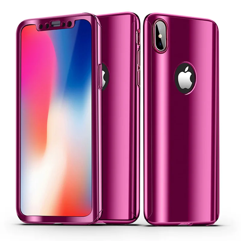Защитный роскошный зеркальный чехол для iPhone 6 6s Plus 7 7plus 8 8Plus с твердым покрытием из