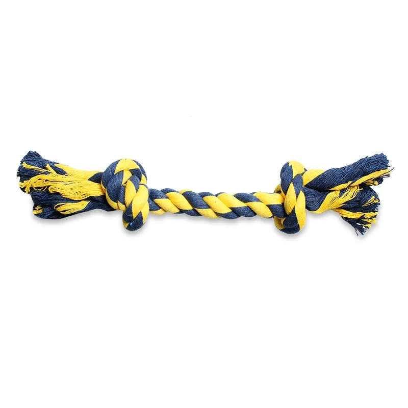 DoubleKnot33cm114g Игрушки для собак для щенков, игрушки для собак, устойчивые к укусам, интерактивный Хлопковый Канат, узел для зубов, ручное утопленное кольцо, прочные игрушки для домашних животных для собак - Цвет: DoubleKnot33cm114g