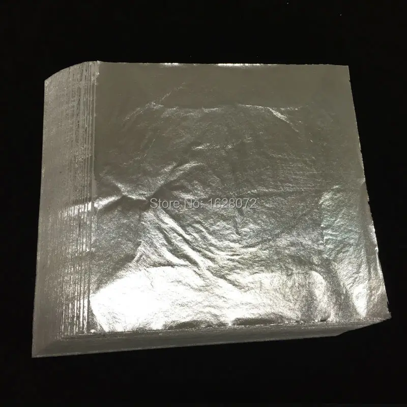 Листья 100 16x16 см имитация серебряного листа переводная листовая фольга для