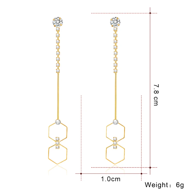 Fashion Shell Statement Earrings Imitation Pearls Hexagon Drop For Women Dangle Modern Jewelry | Украшения и аксессуары