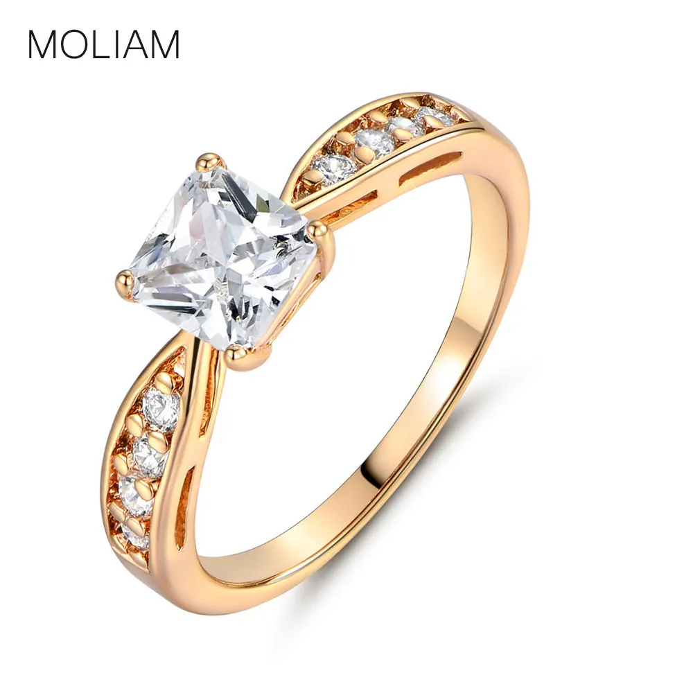Мода moliam брендовые кольца ювелирные изделия для женщин золото Цвет Кристалл