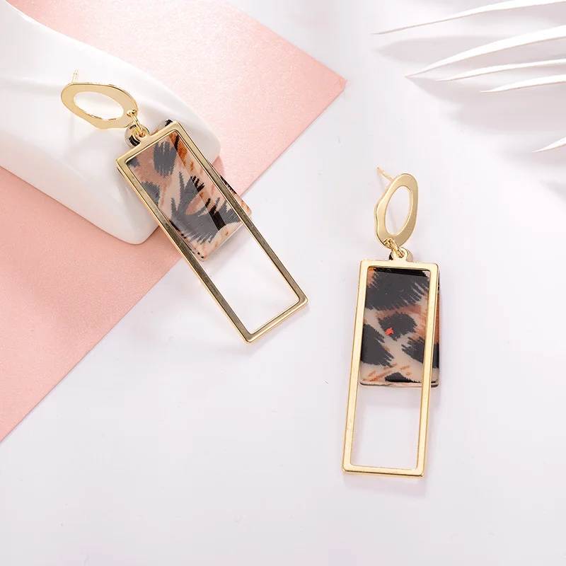 Большая капля серьги для женщин Винтаж квадратный Форма золото Цвет Этническая